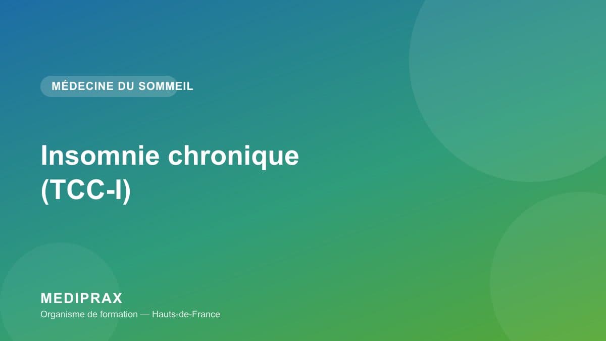 Illustration de la formation Insomnie chronique : approche comportementale (TCC-I)