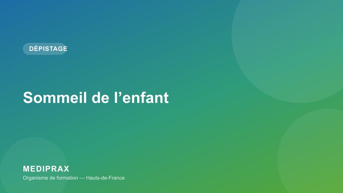 Illustration de la formation Dépistage des troubles du sommeil chez l’enfant